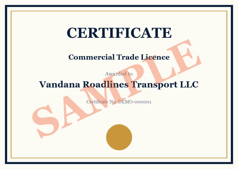 Commercial Trade Licence (Sample)