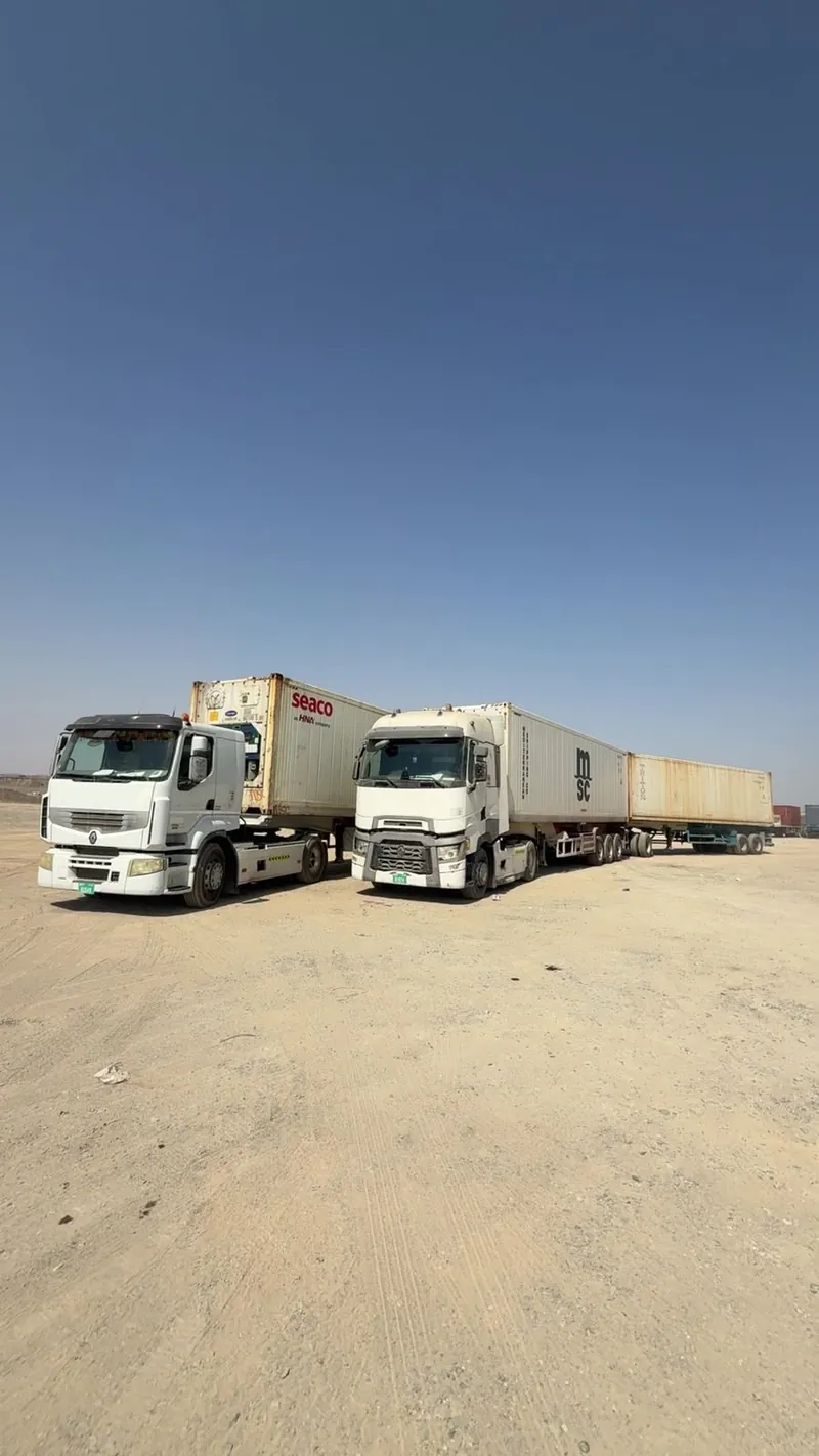 Two VRL tractor units hauling Seaco and MSC containers